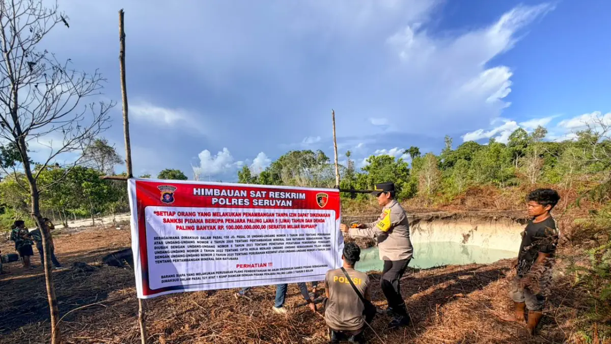 Aktivitas penambangan tanpa izin (PETI) di Desa Ulak Batu, Kecamatan Danau Sembuluh, akhirnya dihentikan setelah aparat kepolisian menindaklanjuti laporan warga. (rifani/radar sampit) 