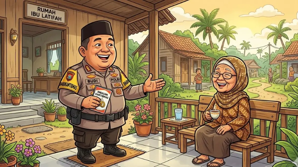ilustrasi polisi sambang warga/AI