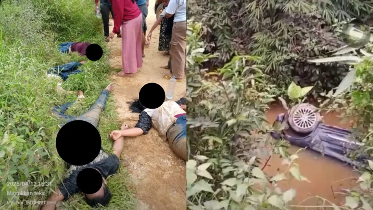 Tragedi kecelakaan kembali terjadi di ruas jalan perbukitan wilayah Seruyan Tengah. Sebuah mobil mengalami kecelakaan tunggal di kawasan Bukit Akap/Badung, tepatnya di antara Desa Gantung Pengayuh dan Teluk Bayur, Minggu (12/4). (Warga/Radar Sampit)