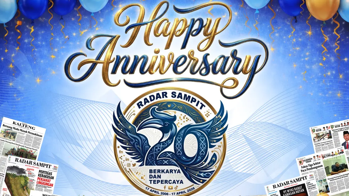 Logo Anniversary 20 thn Radar Sampit. (tim redaksi)