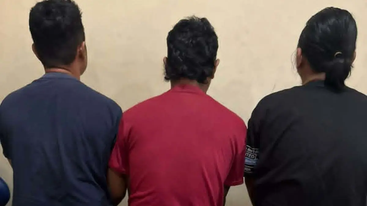 BEKUK : Tiga pengedar sabu lintas provinsi diamankan di Mapolresta Palangka Raya. FOTO: IST/RADAR SAMPIT