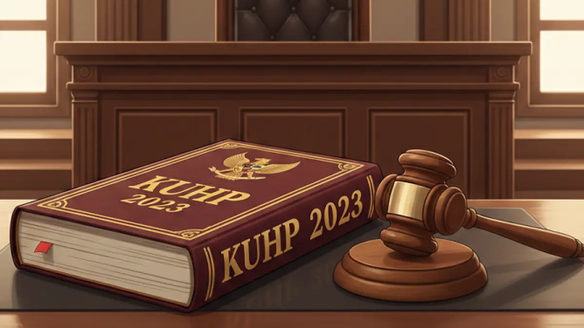 Penerapan KUHP 2023 dalam putusan persidangan di pengadilan. (ilustrasi AI)