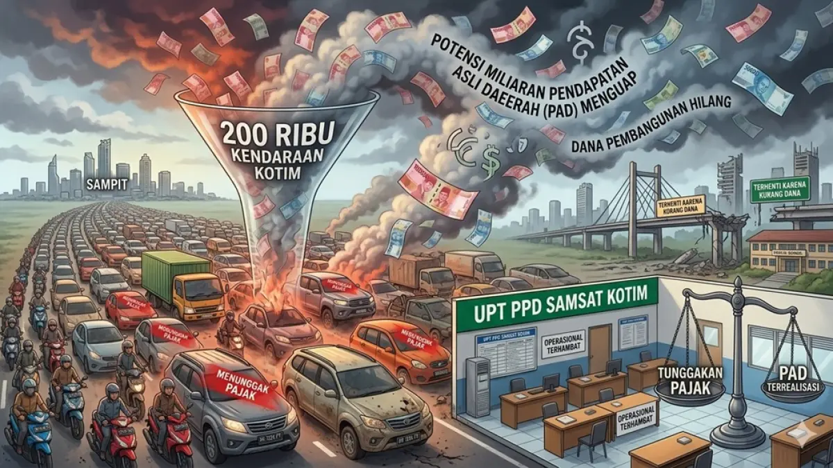 Ilustrasi Penunggak Pajak Kendaraan (Dibuat AI)