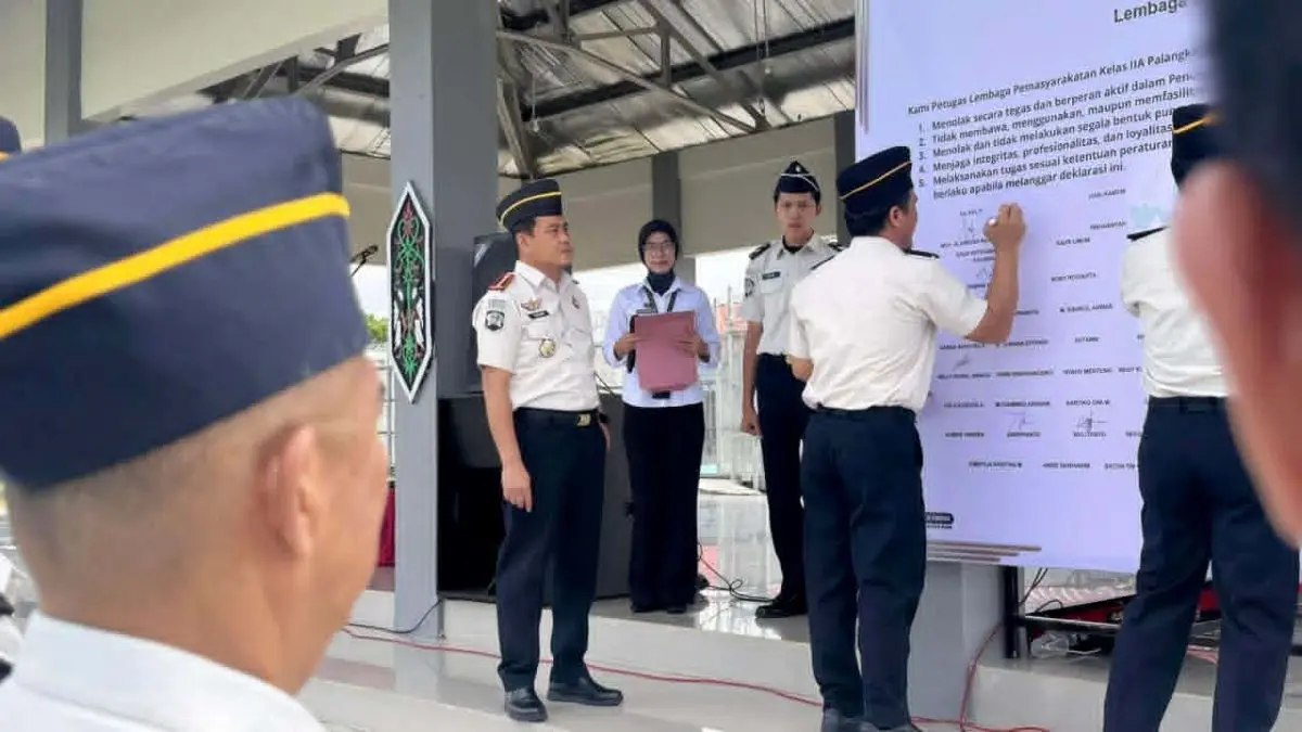 SEPAKAT : Lembaga Pemasyarakatan (Lapas) Kelas IIA Palangka Raya Deklarasi Ikrar Zero Halinar, Kamis (23/4/2026). FOTO: IST/RADAR SAMPIT