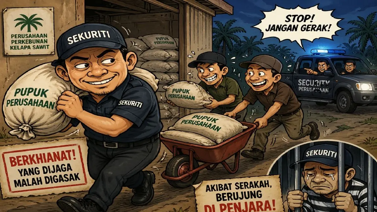 ilustrasi pencurian pupuk perusahaan