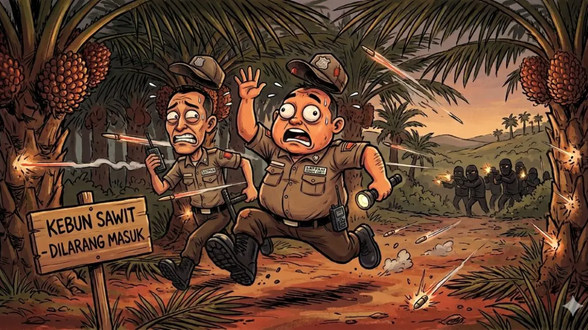 ilustrasi penembakan Satpam perusahaan sawit