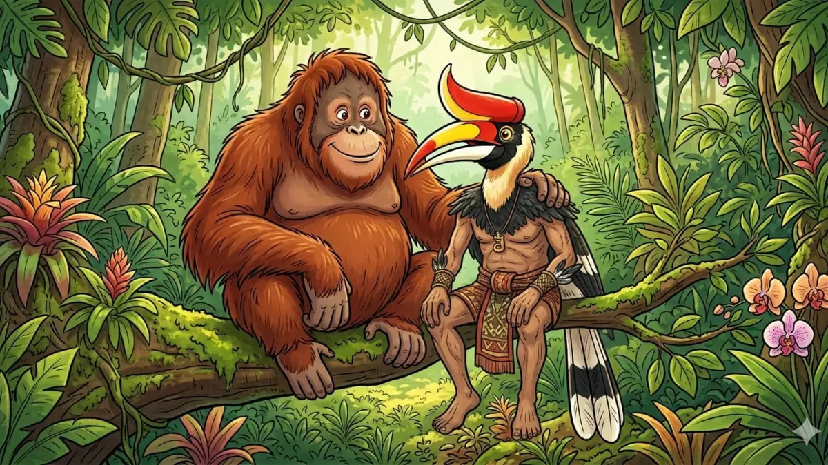 Ilustrasi naskah dongeng. (AI)