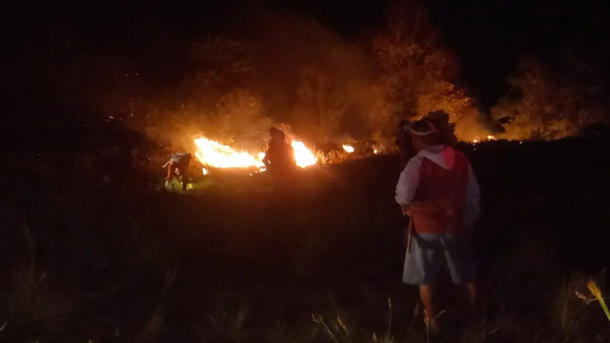 Penanganan kebakaran hutan dan lahan di Desa Keraya, Kecamatan Kumai, Kabupaten Kotawaringin Barat, Jumat 24 April 2026, malam. (bpbd kobar)