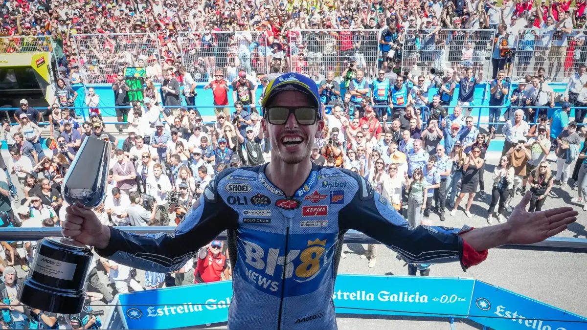 Alex Marquez, setelah menjuarai MotoGP Spanyol 2026, Minggu (26/4) WIB. (net)