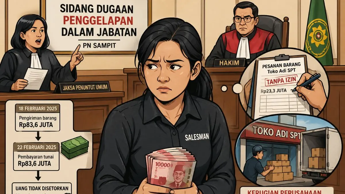 ilustrasi persidangan kasus penggelapan/AI