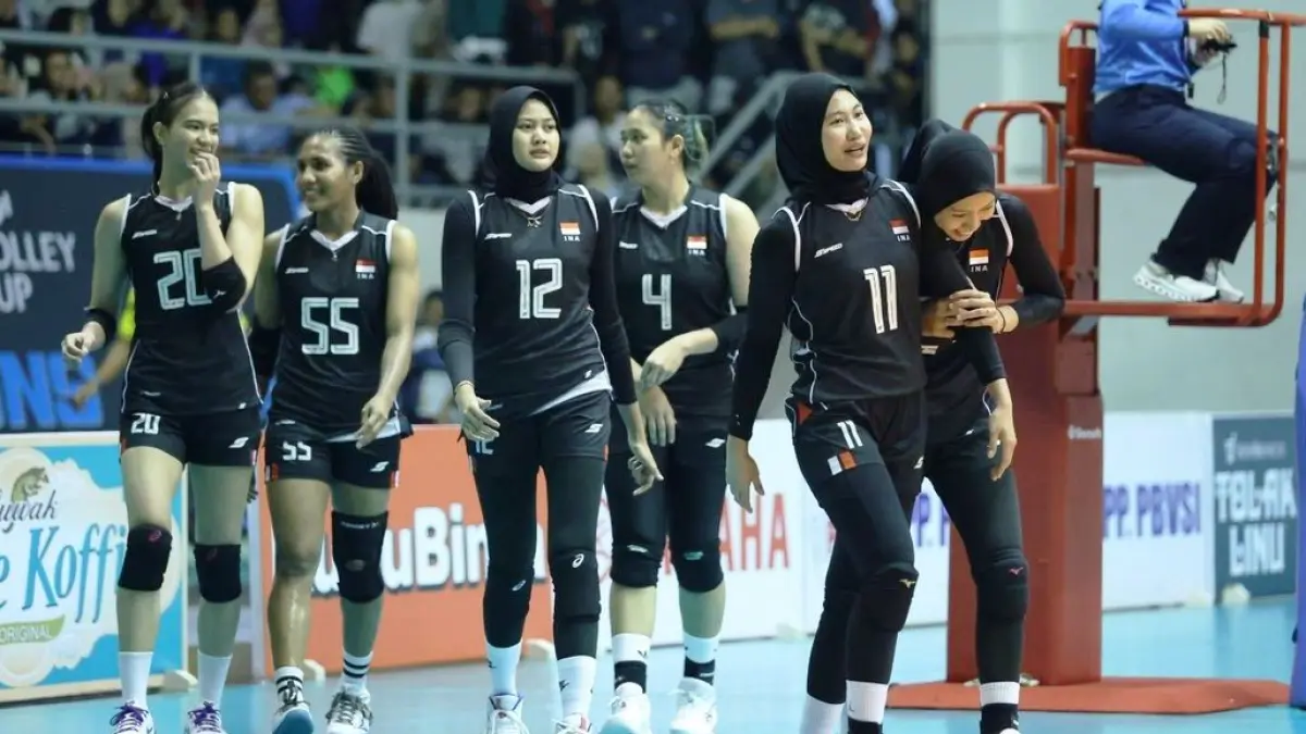 Pemain timnas voli putri Indonesia dalam salah satu turnamen beberapa waktu lalu.(net)