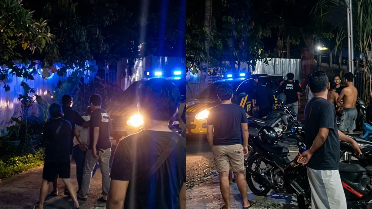 DITANGKAP: Pelaku pencurian kotak amal di masjid Jalan LKMD 2, Kelurahan Madurejo, Kecamatan Arut Selatan Kabupaten Kotawaringin Barat saat digiring ke mobil patroli polisi, Minggu 3 April 2026, pukul 00.58 WIB. (warga/radar sampit)
