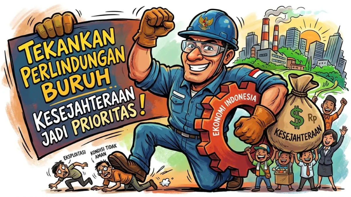 ilustrasi perlindungan buruh