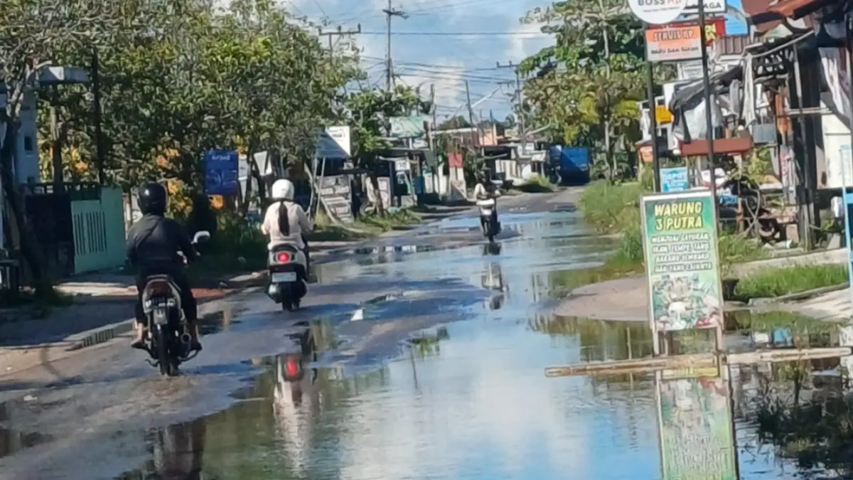 Kondisi genangan di sejumlah titik di Sampit (Oes/Radar Sampit)