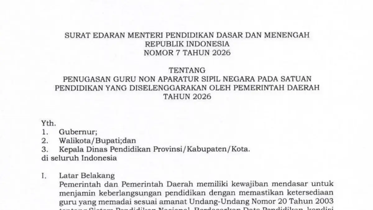 Surat Edaran Menteri Pendidikan Dasar dan Menengah