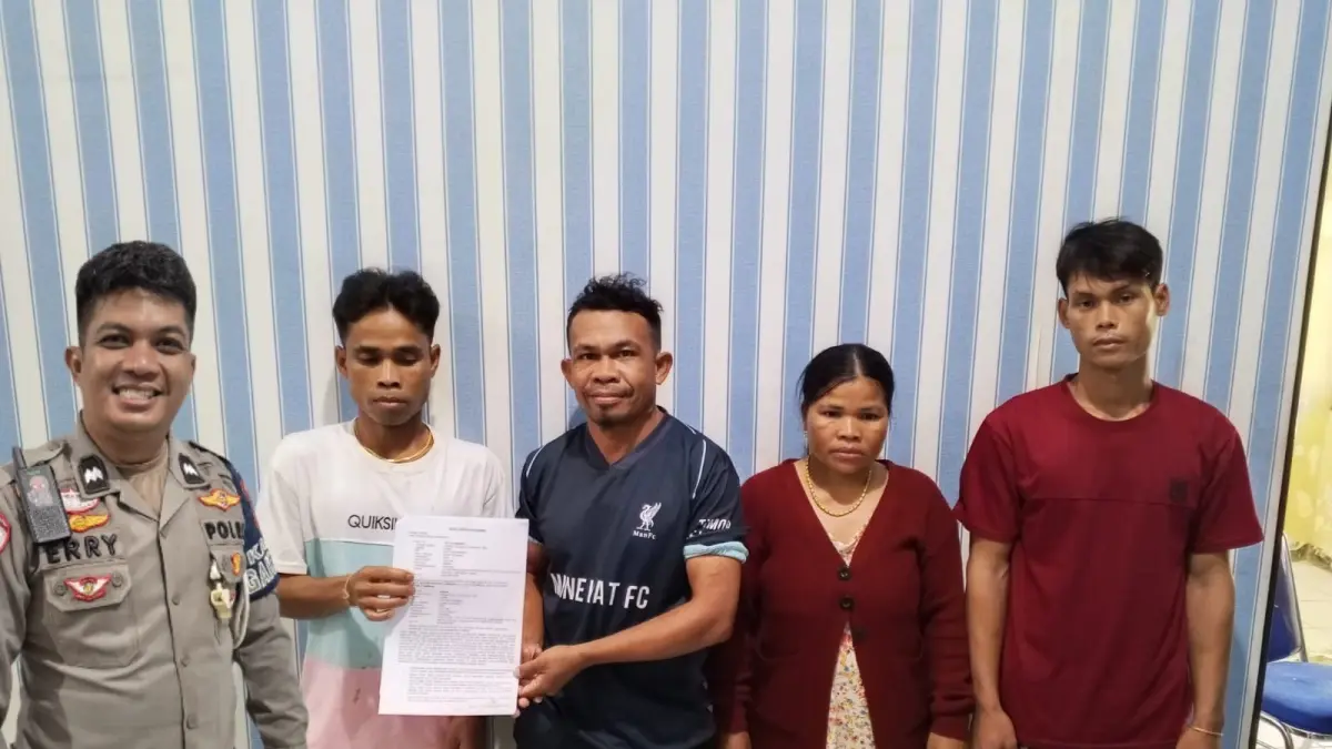 Kedua belah pihak yang terlibat insiden lakalantas sepakat berdamai, Selasa (5/5). (SATLANTAS POLRES GUNUNG)  