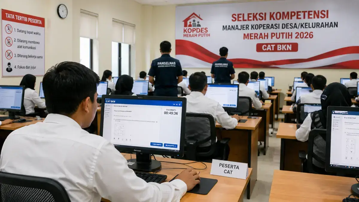 Ilustrasi ChatGPT Tes CAT Manajer Koperasi Merah Putih. (AI/Jawapos.com)