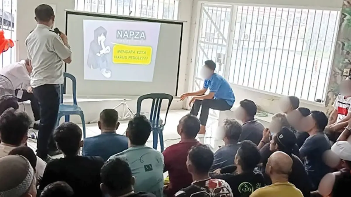 PENYULUHAN: Penyuluhan kesehatan tentang bahaya narkotika bagi warga binaan Lapas Kelas IIB Sampit, akhir pekan lalu. LAPAS SAMPIT/RADAR SAMPIT 