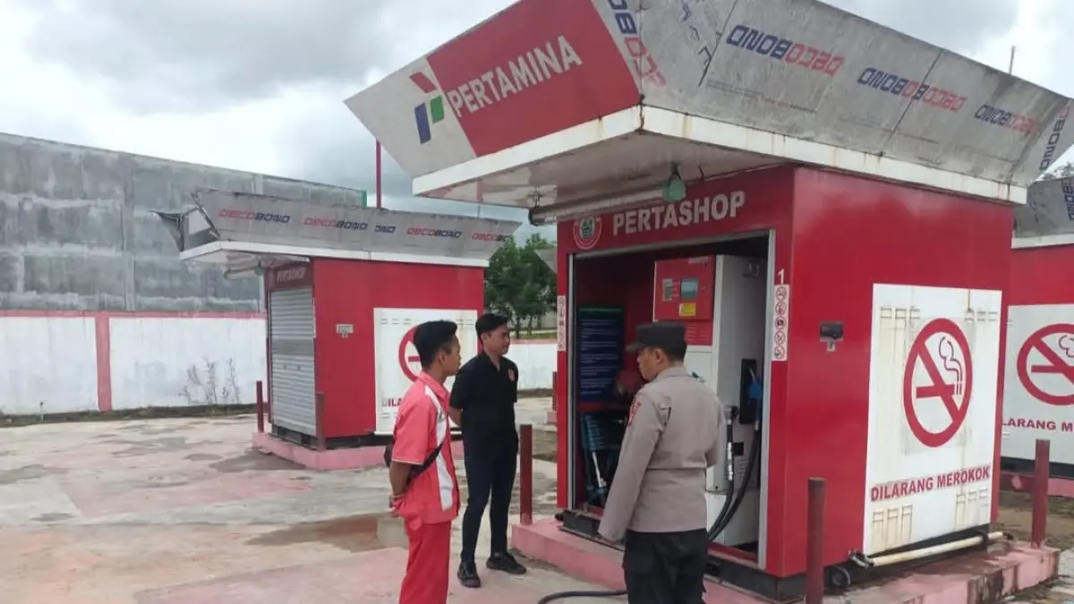 PERTASHOP: Salah satu unit usaha pertashop yang beroperasi di Kecamatan Rungan, belum lama ini.