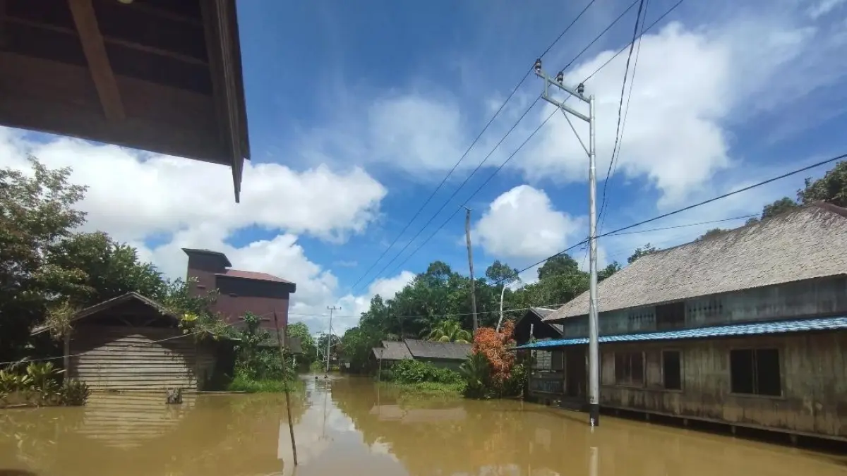 Banjir di Desa Sungai Hanya, Kabupaten Kotawaringin Timur, Kecamatan Antang Kalang, Kamis (14/5/2026). (Kecamatan Antang Kalang/Radar Sampit)&nbsp;