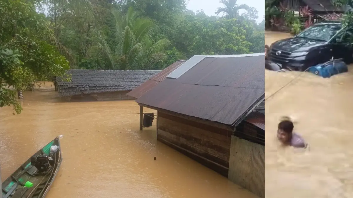 Banjir besar menerjang Kecamatan Sanaman Mantikei, Kabupaten Katingan, Jumat (15/5/2026). Akibatnya, puluhan rumah warga terendam, sementara satu unit mobil dan satu sepeda motor dilaporkan hanyut terbawa derasnya arus banjir.
