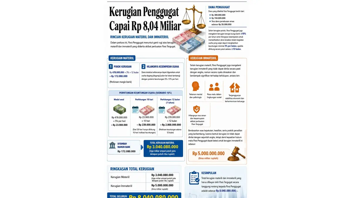 Infografis Gugatan Perbuatan melawan Hukum (Sumber Penggugat diolah dari dokumen legal)