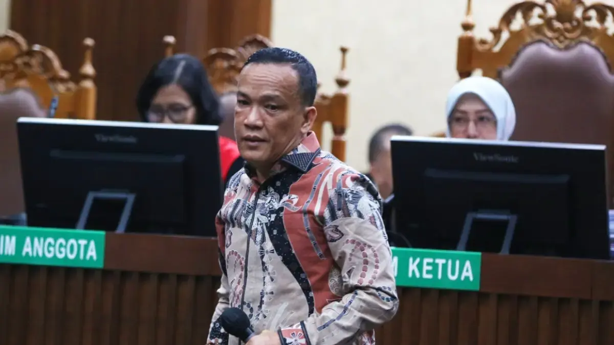 Terdakwa kasus dugaan pemerasan dalam pengurusan sertifikat K3 di Kementerian Ketenagakerjaan Immanuel Ebenezer alias Noel menjalani sidang beragendakan tuntutan Jaksa di Pengadilan Tipikor, Jakarta, Senin (18/5/2026). (Dery Ridwansah/JawaPos.com)