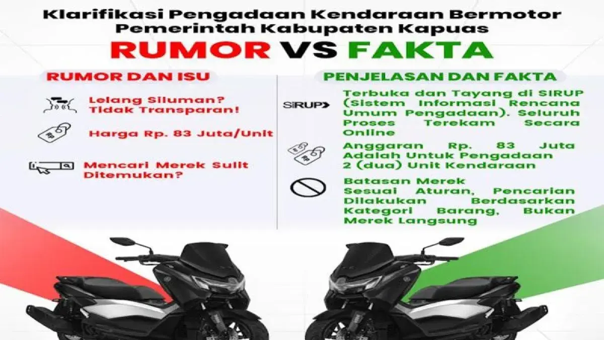 Klarifikasi Diskominfosantik Kapuas terkait tudingan pengadaan motor siluman. ANTARA