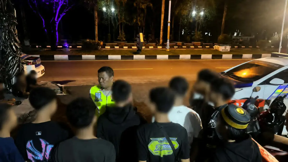 BALAP LIAR : Belasan pelaku balap liar diamankan polisi, Rabu malam (20/5/2026).
