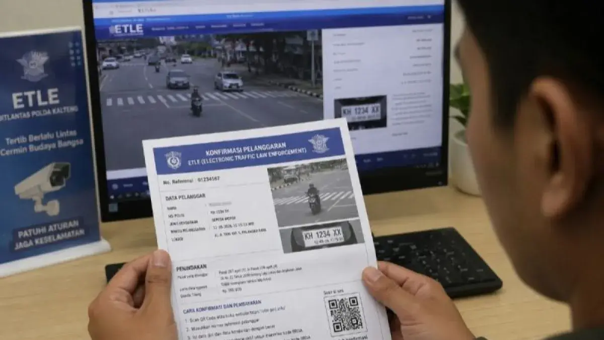 Ilustrasi foto konfirmasi ETLE buatan AI. (ANTARA)