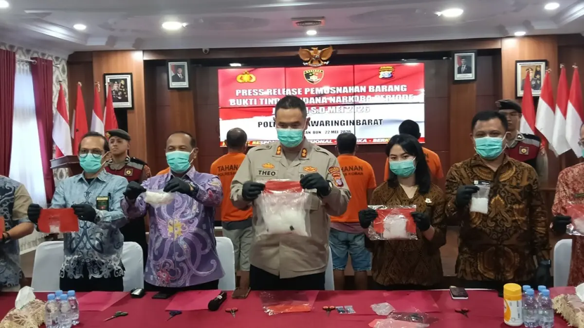 Pemusnahan 1 Kg sabu hasil tangkapan Polres Kobar (tyo/radar sampit)