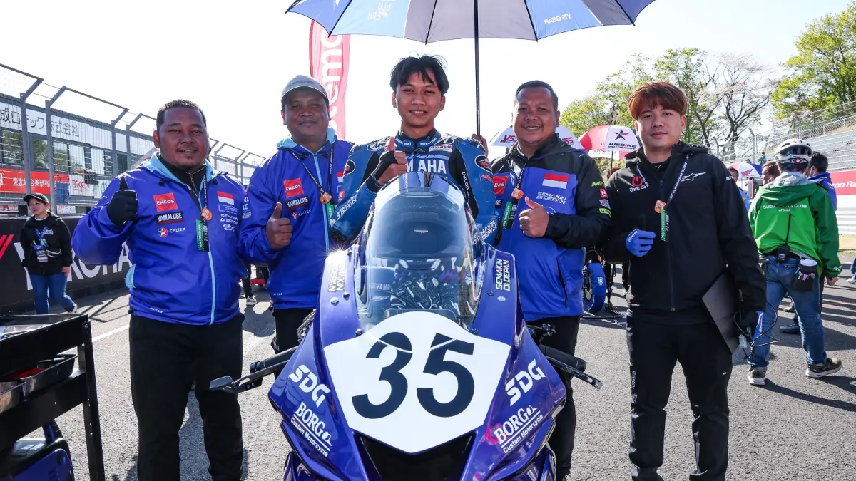 Wahyu Nugroho dan tim di ajang All Japan Road Race Championship (istimewa/yamaha)