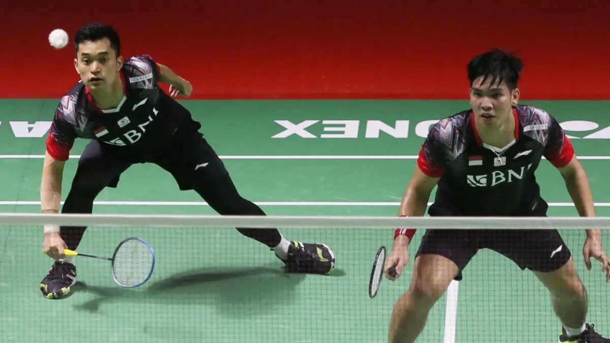 Ganda Putra asal Indonesia, Leo Rolly Carnando/Daniel Marthin dalam salah satu turnamen (int)