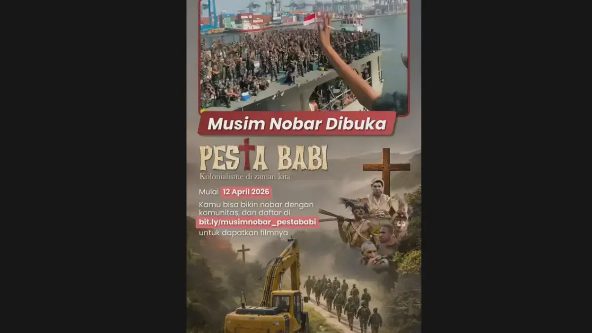 Ilustrasi poster nobar film pesta babi. (IG/Watchdog)