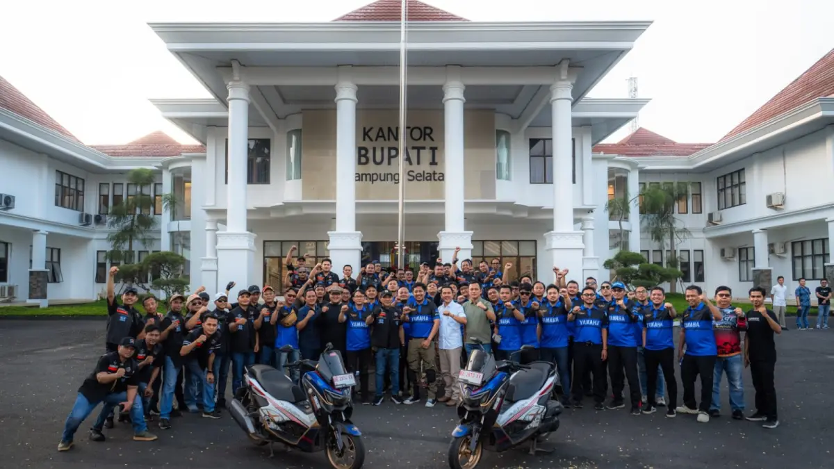 Peserta saat berada di Kantor Bupati Lampung Selatan. (istimewa/Yamaha)
