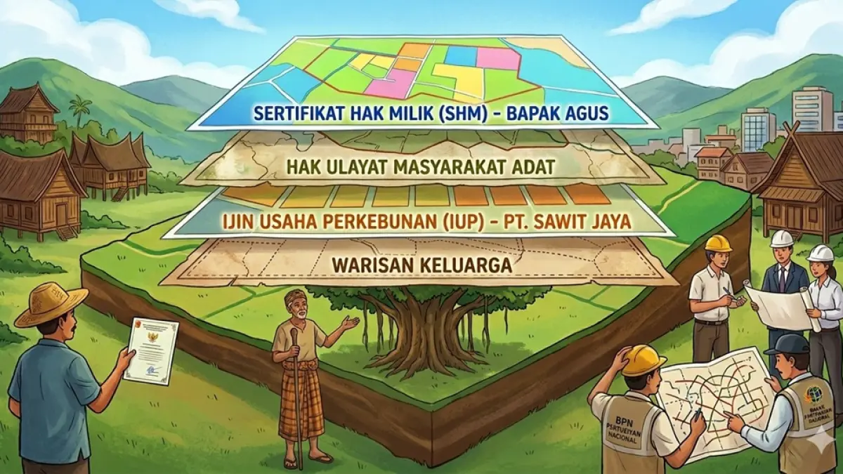 Ilustrasi Tumpang Tindih Lahan (AI)
