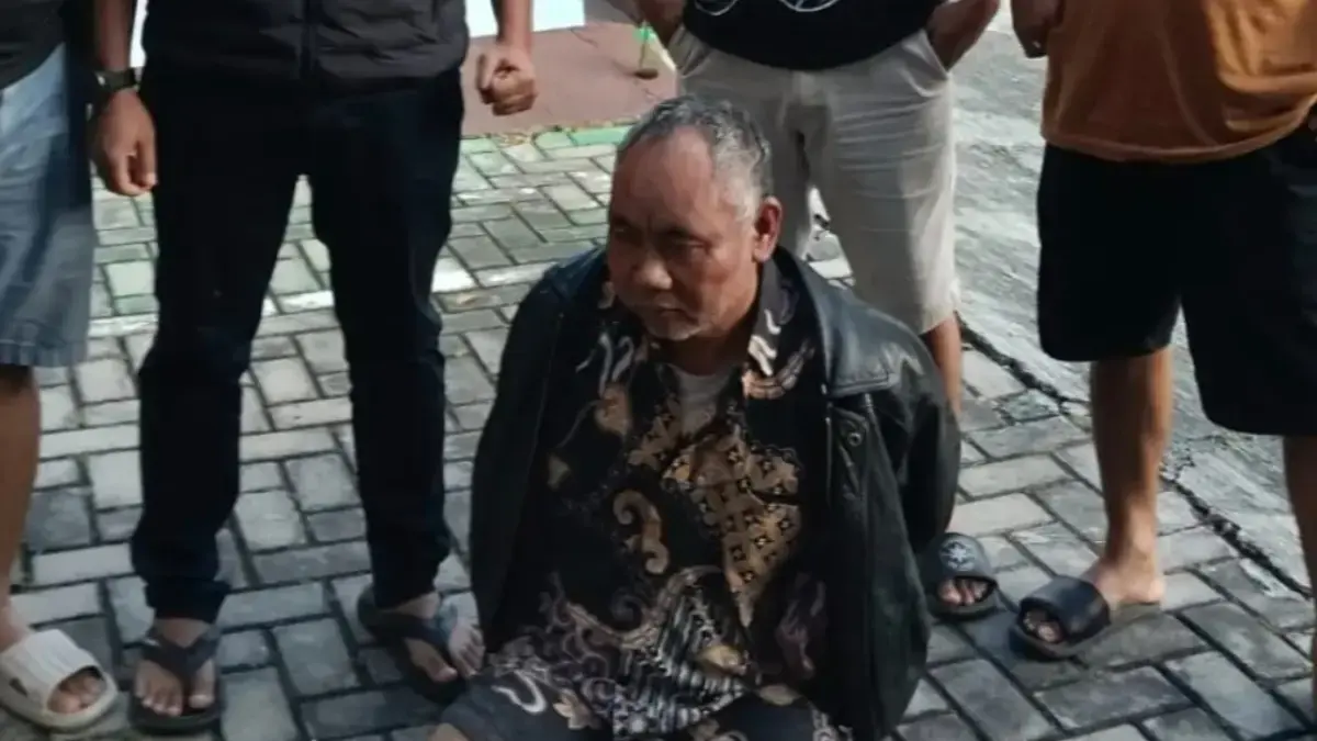 Tampang oknum kiai yang diduga mencabuli 50 santriwati Ponpes Pati, ditangkap di Wonogiri, Jawa Tengah, Kamis (7/5). (Istimewa/Jawapos)