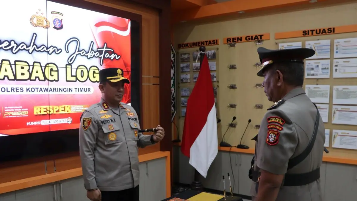 Dua Perwira Polres Kotim Purnatugas