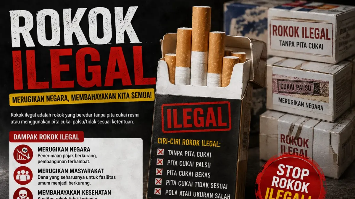 Ilustrasi rokok ilegal (AI)