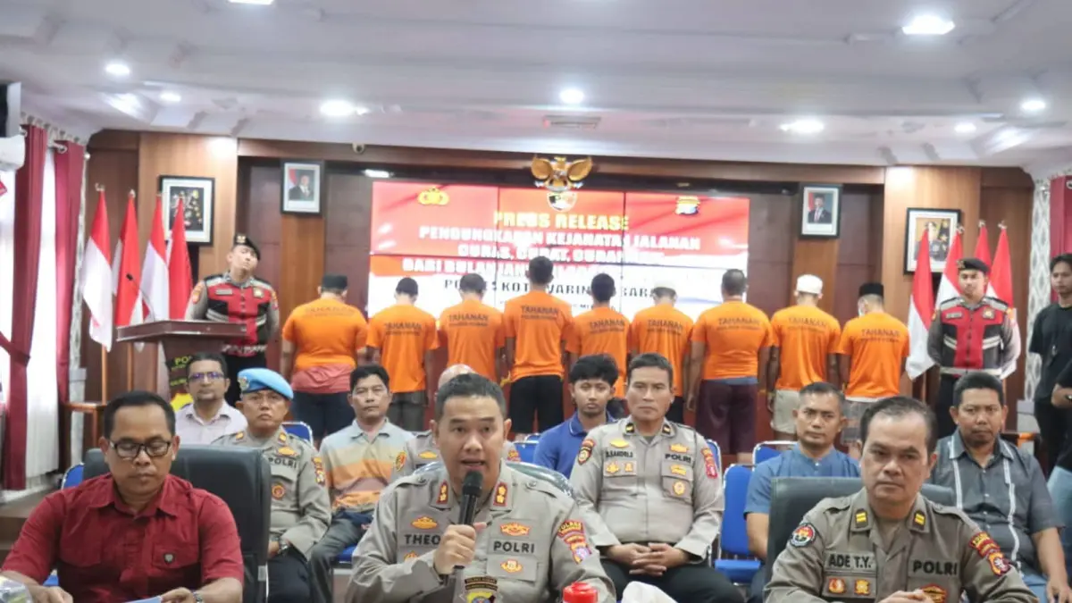 Kapolres Kobar menggar pers rilis berbagai kasus tindak pidana di Mapolres Kobar, Sabtu 29 Mei 2026. (polres kobar)