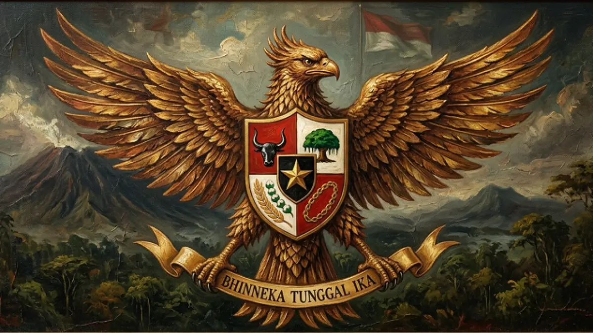 Lambang Negara Indonesia, Burung Garuda Pancasila. (AI)