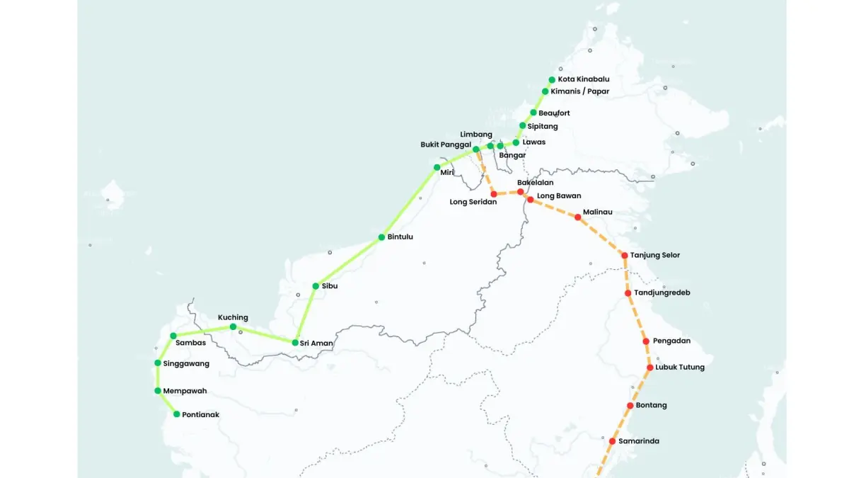 Rencana jalur kereta Trans-Borneo Railway yang menghubungkan Malaysia, Brunei Darussalam, dan Kalimantan (dok.brunergyutama)