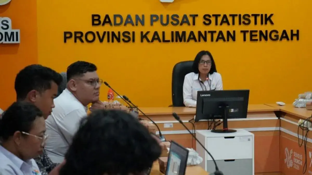 Plt Kepala BPS Kalteng Maria Wahyu Utami saat menyampaikan perkembangan IHK Kalteng pada Mei 2026 di Palangka Raya, Selasa (2/6/2026). ANTARA/HO-BPS Kalteng.
