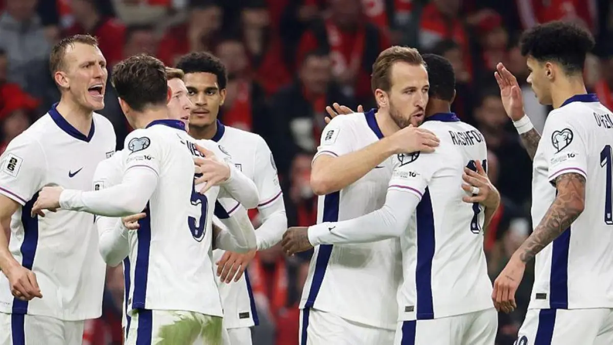 Skuad Inggris dalam salah satu laga internasional. (net)