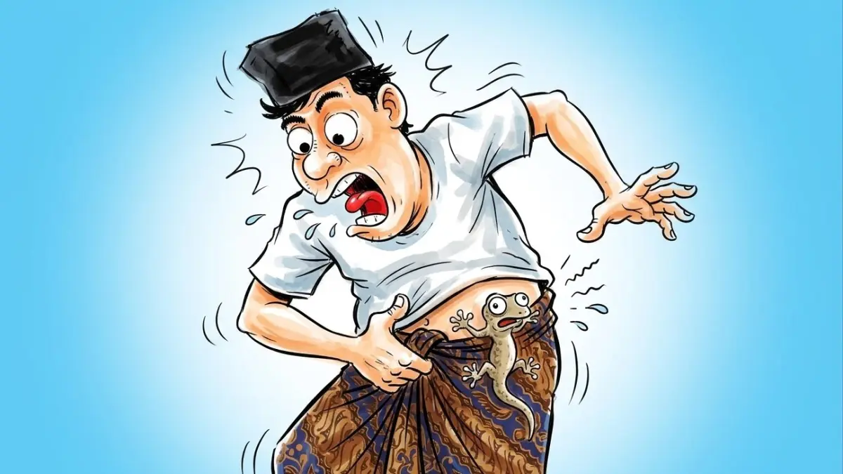 Muha Ongol waktu cacak masuk ke dalam tapihnya