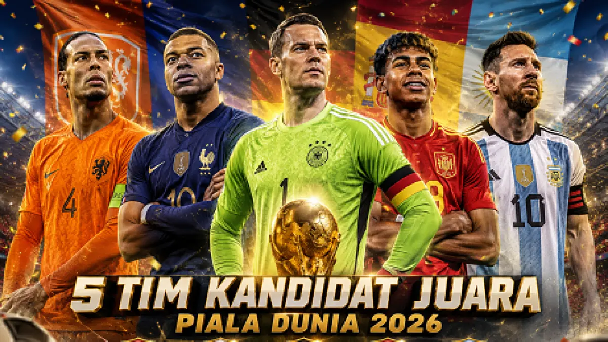 Pmain bintang dari 5 tim kandidat juara Piala Dunia 2026. (ilustrasi/Roby/radarsampit)