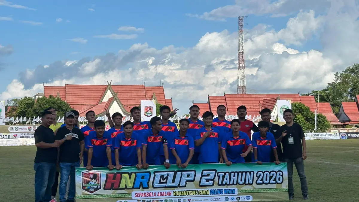 Tim MHU FC (Mentaya Hilir Utara) saat tampil di Turnamen HNR Cup 2 tahun 2026, di Stadion 29 November Sampit, Sabtu (6/6). (joy/radarsampit)
