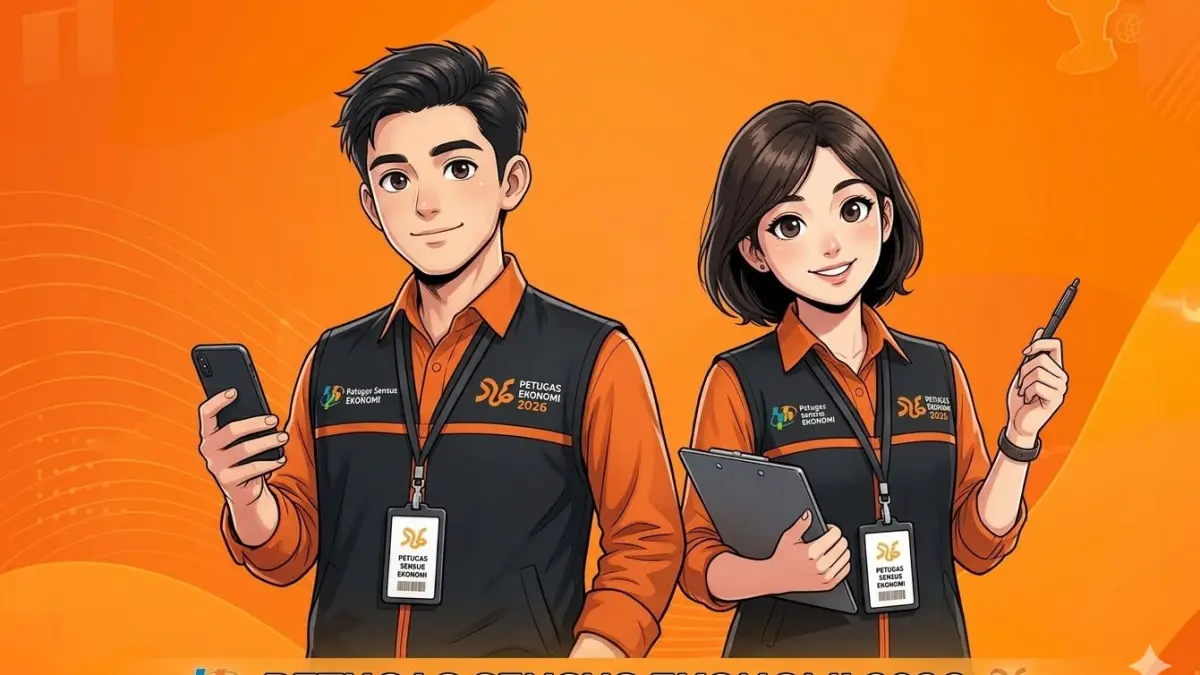 Ilustrasi petugas Sensus Ekonomi 2026 yang direkrut BPS. (AI)