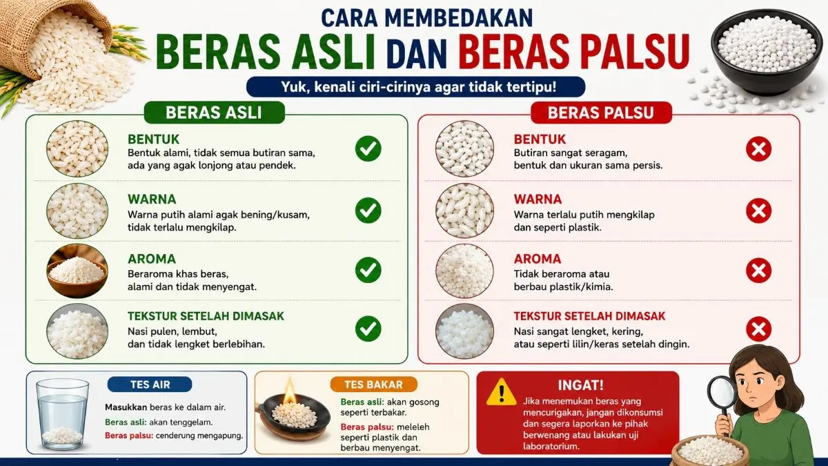 ILUSTRASI: Membedakan beras asli dan beras palsu