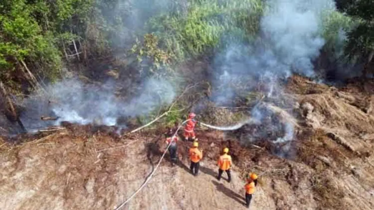 Kebakaran lahan di Kotawaringin Timur, beberapa waktu lalu. Saat ini status di wilayah itu berstatus sangat mudah terbakar. (BPBD Kotim)
